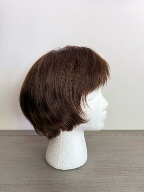 Elsa Mono Human Hair Pixie Wig #4 Dark Brown 100% Chinese HH Original Condition